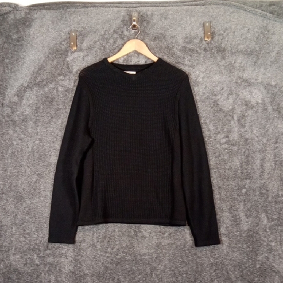 Carbon 2 Colbalt serendipity Black Vneck Sweater Cashmere Blend Mens Small - Picture 1 of 6